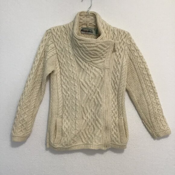 Aran Crafts Knit Merino Wool Zip Jacket Size XS - Picture 9 of 15